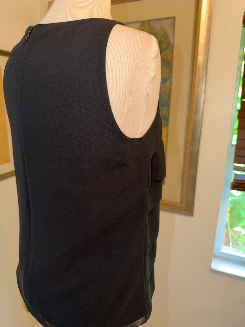 NWT Banana Republic Black Layered/Tiered Sleeveless Women's Top Size 6 - Picture 7 of 10